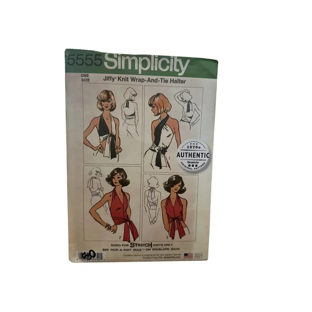 Vintage Reproduction – Simplicity 5555 Sewing Pattern – One Size – Retro Style